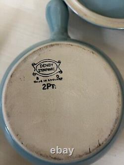 Vintage Manor Green Denby X6 Items Soup Bowls Lidded Jug Coffee Pot Casserole