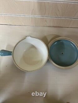 Vintage Manor Green Denby X6 Items Soup Bowls Lidded Jug Coffee Pot Casserole