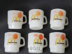 Vintage Mcdonald's Fire King Coffee Mugs Anchor Hocking Good Morning Set Of 6