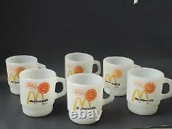 Vintage Mcdonald's Fire King Coffee Mugs Anchor Hocking Good Morning Set Of 6