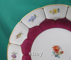 Vintage Meissen Strewn Flowers B-Form 3 Piece Coffee Set Cup, Saucer, & Plate