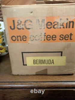 Vintage Mid Century J&G Meakin J & G Coffee Set Original Box Bermuda Sunflower