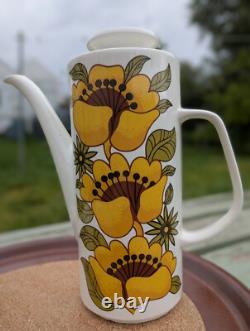 Vintage Mid Century J&G Meakin J & G Coffee Set Original Box Bermuda Sunflower