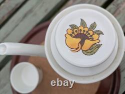 Vintage Mid Century J&G Meakin J & G Coffee Set Original Box Bermuda Sunflower