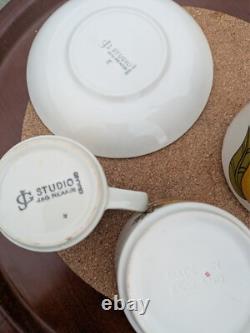 Vintage Mid Century J&G Meakin J & G Coffee Set Original Box Bermuda Sunflower