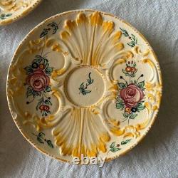 Vintage Mid Century Majolica Tea Coffee Set Rose Floral Italy Capodimonte 14pc