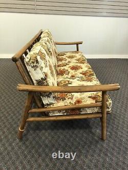 Vintage Mid Century Modern SOFA SET chair coffee table bamboo bentwood boho chic