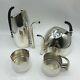 Vintage Mid-century Modernist Contemporary Coffee Tea Set Silver Made In India