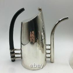 Vintage Mid-Century Modernist Contemporary Coffee Tea Set Silver Made in India
