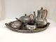 Vintage Mid Century Royal Holland Pewter Kmd Coffee & Tea Service Set With Tray