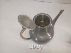 Vintage Mid Century Royal Holland Pewter KMD Coffee & Tea Service Set with Tray