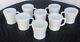 Vintage Mid Century Set Of 8 Milk Glass Federal Glass D Handle Coffee Cups Mugs