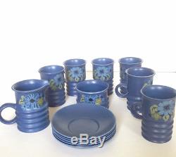 Vintage Mod Carlton Ware Blue Coffee/Tea 13 Piece Set C. 1960's Rare & Beautiful