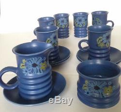 Vintage Mod Carlton Ware Blue Coffee/Tea 13 Piece Set C. 1960's Rare & Beautiful