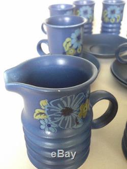 Vintage Mod Carlton Ware Blue Coffee/Tea 13 Piece Set C. 1960's Rare & Beautiful