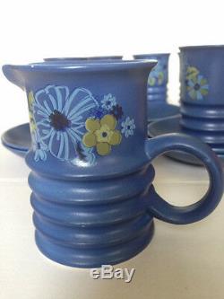 Vintage Mod Carlton Ware Blue Coffee/Tea 13 Piece Set C. 1960's Rare & Beautiful