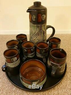 Vintage Newlyn Celtic Pottery Coffee Set