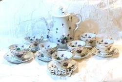 Vintage Norcrest Fine China Sweet Violets Coffee/Tea Pot Set (7 Cups & Saucers)