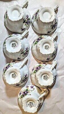 Vintage Norcrest Fine China Sweet Violets Coffee/Tea Pot Set (7 Cups & Saucers)