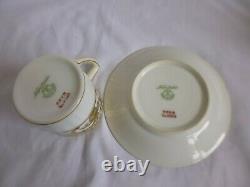 Vintage Noritake Japanese Gold Encrusted Coffee Set 44318 Cups Saucers Flowers