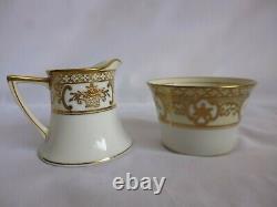 Vintage Noritake Japanese Gold Encrusted Coffee Set 44318 Cups Saucers Flowers