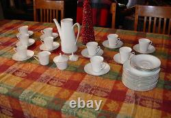 Vintage Norwegian Snow Top Porcelain Porsgrund Coffee Set by Eystein Sandnes