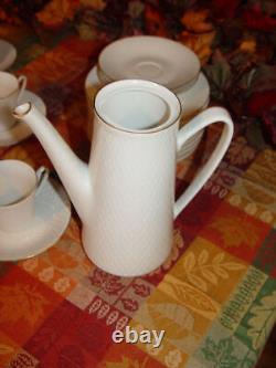 Vintage Norwegian Snow Top Porcelain Porsgrund Coffee Set by Eystein Sandnes