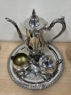 Vintage Oneida (USA) Silver Plated Coffee / Tea Serving Set Tray Pot Bowl Jug