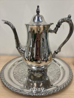 Vintage Oneida (USA) Silver Plated Coffee / Tea Serving Set Tray Pot Bowl Jug