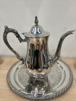 Vintage Oneida (USA) Silver Plated Coffee / Tea Serving Set Tray Pot Bowl Jug
