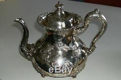 Vintage PAIRPOINT MFG Silverplated Coffee Tea Set 4 Piece 1880 1929 Creamer +