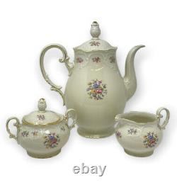 Vintage PT Bavaria Tirschenreuth Germany Coffee Pot, Sugar Bowl & Creamer Set