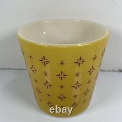 Vintage PYREX BUTTERSCOTCH 1410 FOULARD Coffee Cup Mug MCM Yellow Pair Set HTF