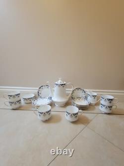 Vintage Paragon Boniston gold, blue and white colored china tea/coffee set