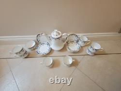Vintage Paragon Boniston gold, blue and white colored china tea/coffee set