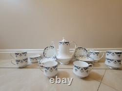 Vintage Paragon Boniston gold, blue and white colored china tea/coffee set