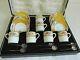 Vintage Paragon Rockingham Yellow Porcelain Coffee Set With 6 Silver Spoons Rare