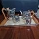 Vintage Picquot Ware 4 Piece Tea And Coffee Set + Tray England