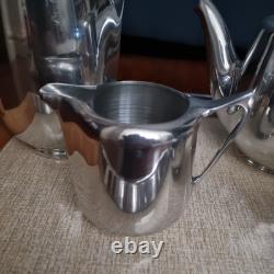 Vintage Picquot Ware 4 Piece Tea and Coffee Set + Tray England