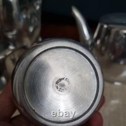 Vintage Picquot Ware 4 Piece Tea and Coffee Set + Tray England