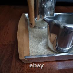 Vintage Picquot Ware 4 Piece Tea and Coffee Set + Tray England