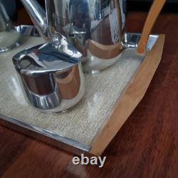 Vintage Picquot Ware 4 Piece Tea and Coffee Set + Tray England
