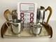 Vintage Picquot Ware 5 Piece Set Tea, Coffee, Tray + Milk & Sugar Made In England