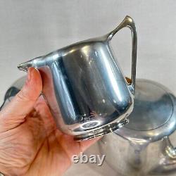 Vintage Picquot Ware Tea Coffee Set 4pc 1960s Teak Handles Retro