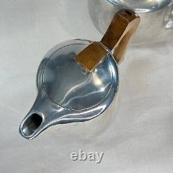 Vintage Picquot Ware Tea Coffee Set 4pc 1960s Teak Handles Retro