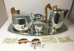 Vintage Picquot Ware Tea Coffee Set on Tray 1950's/60's, Super Condition
