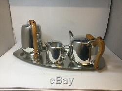 Vintage Picquot Ware Tea Coffee Set on Tray 1950's/60's, Super Condition