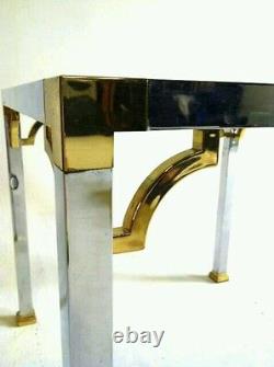 Vintage Pierre Cardin Mid Century Modern Chrome Brass Coffee Sofa End Table Set