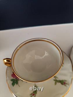 Vintage Pink Rose & Gold Decorated Bareuther Bavaria Porcelain Coffee Set VGC