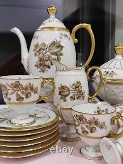 Vintage Pirkenhammer Cezch, Embossed, Pedestal Coffee Set. Absolutely Stunning